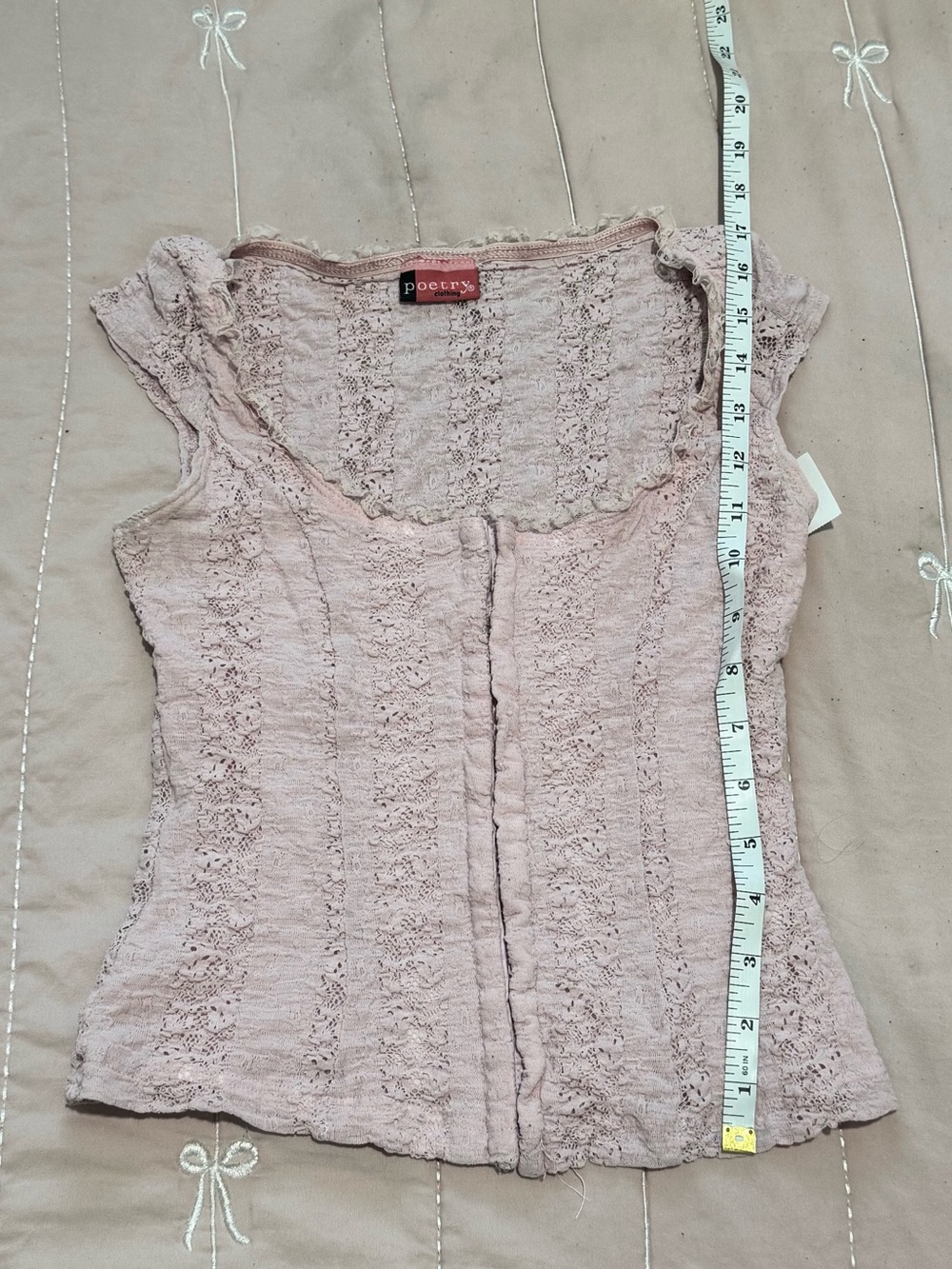 Blush Pink Lacy corset style top - Picture 4 of 6